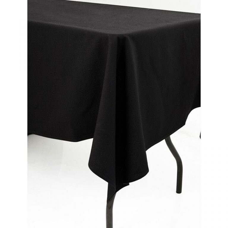 70 x 144 Black Table Cloth Hire Prestige Event Hire