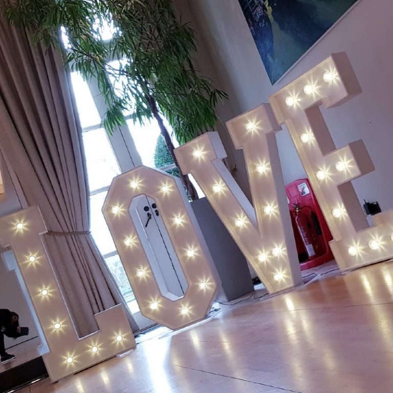 4ft Light Up LOVE Letters Hire Prestige Event Hire