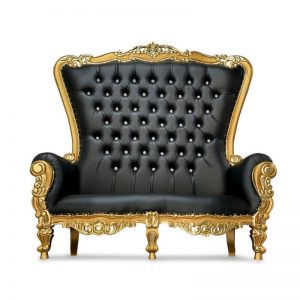 Black 2 seater Throne Chair