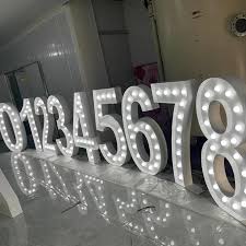 led light up numbers hire