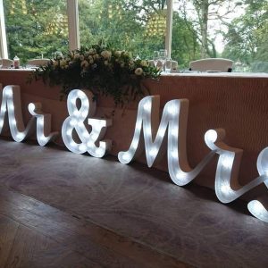 light up joined mr and mrs letters