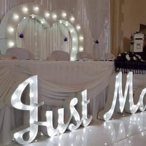 Light Up Just Married led letters hire